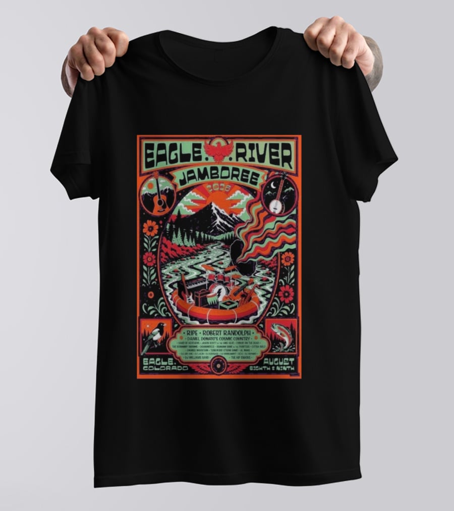 Eagle River Jamboree 2026 In Eagle Colorado August 8th And 9th Featuring Ripe Robert Randolph And Daniel Donato's Cosmic Country T-Shirt