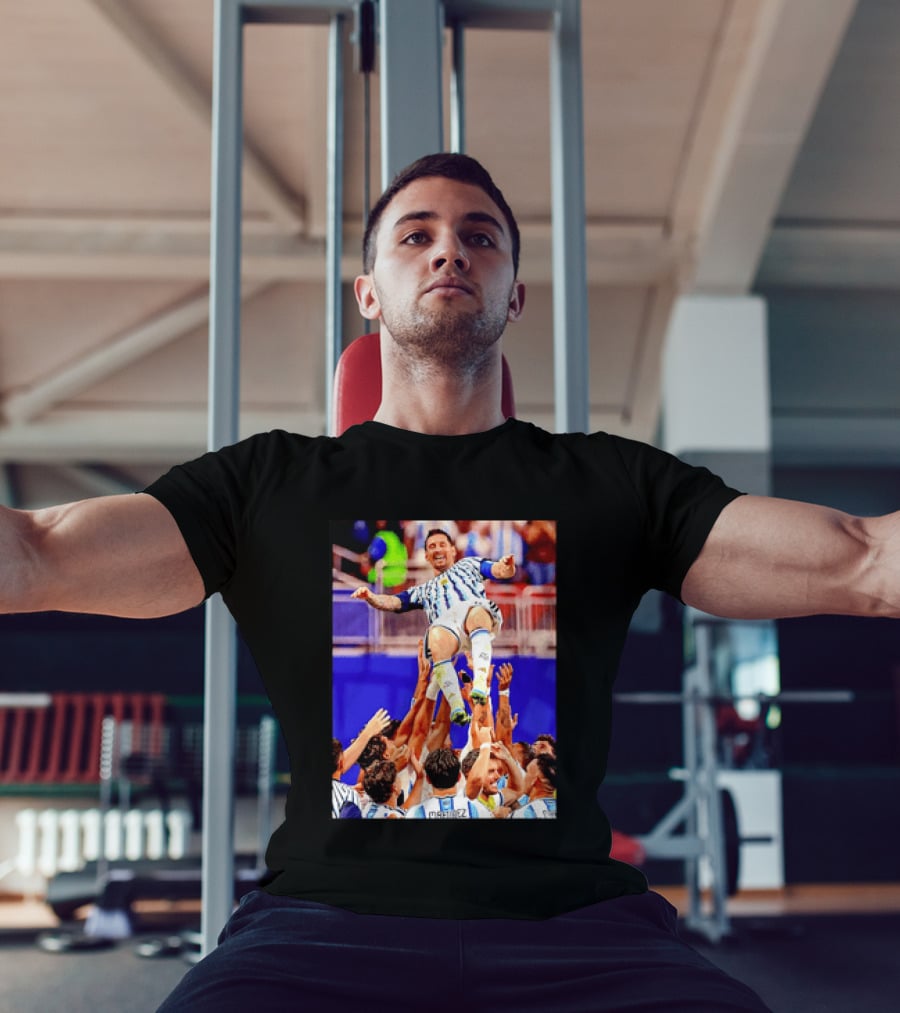 Lionel Messi Argentina Victory Celebration Team Lift T-Shirt