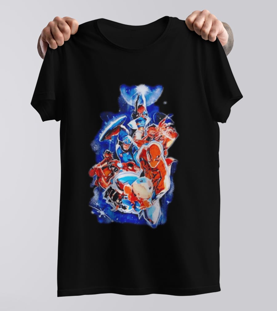Marvel Captain America Spider Man Doctor Strange Avengers Team Mashup T-Shirt