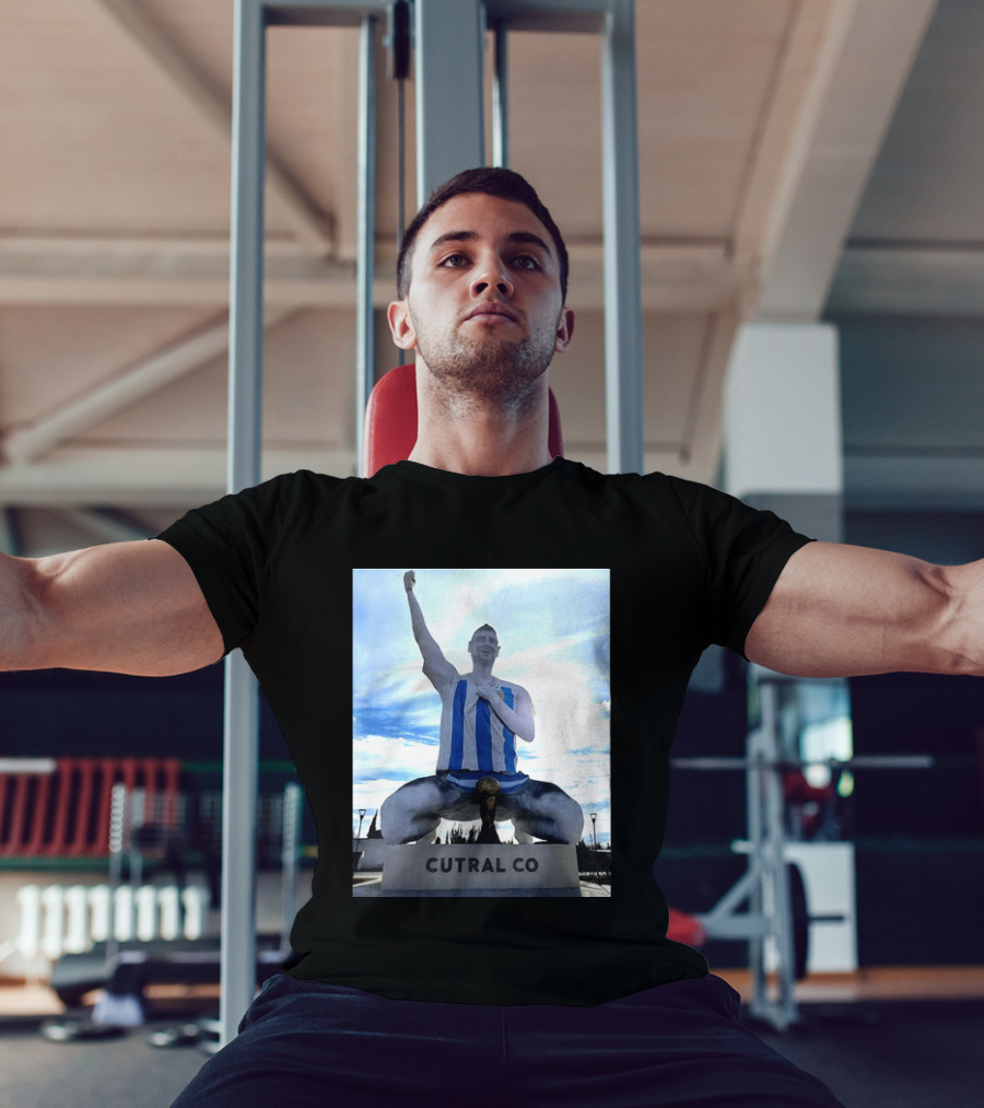 Messi Argentina Sculpture Cutral Co Legendary Statue Victory Celebration T-Shirt