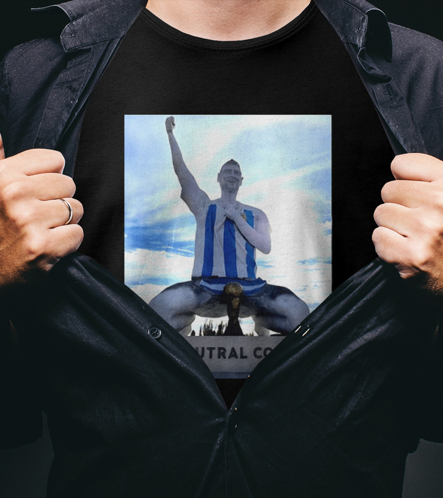 Messi Argentina Sculpture Cutral Co Legendary Statue Victory Celebration T-Shirt