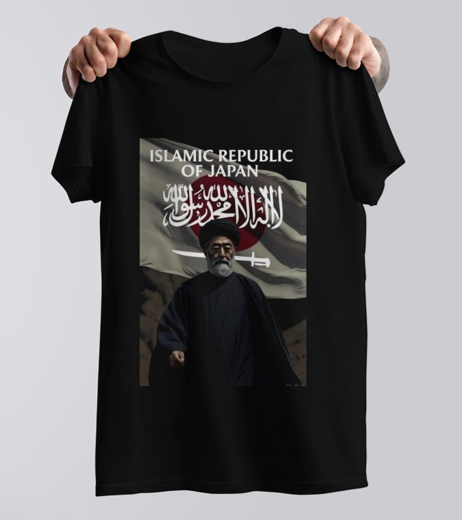 Islamic Republic Of Japan Flag And Traditional Attire With Arabic Script T-Shirt