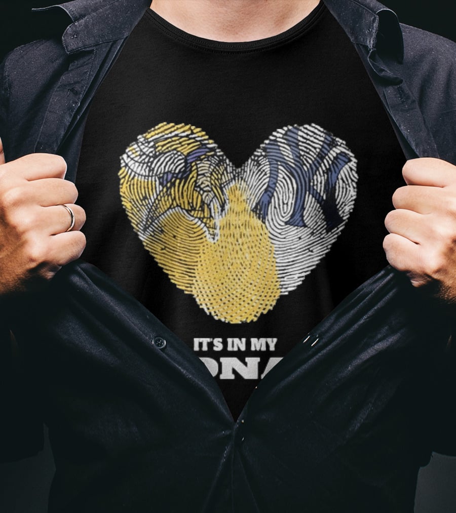 New York Yankees Heart It's In My DNA Fingerprint T-Shirt