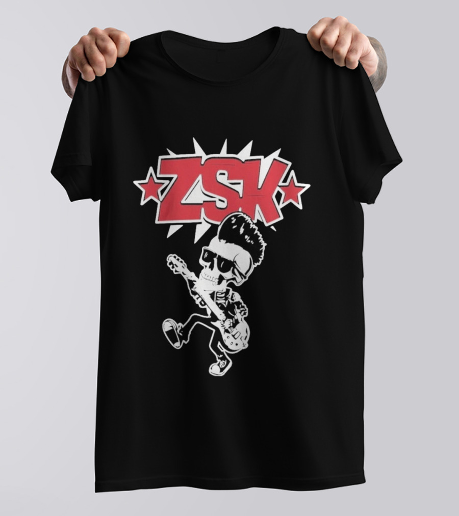 ZSK Die Sind Okay Tour Skeleton Guitar Punk Rock T-Shirt