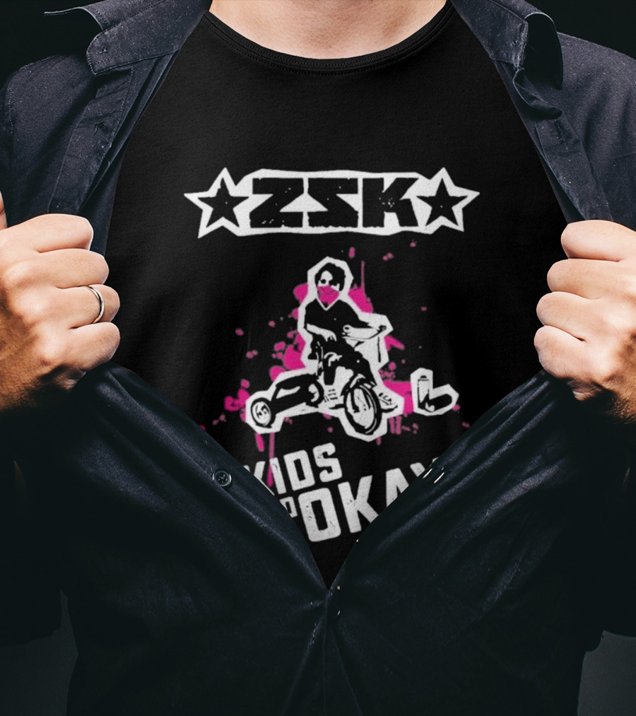 ZSK Die Kids Sind Okay Star Design Pink Splash T-Shirt