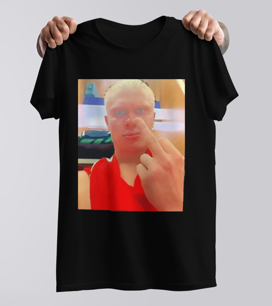 Norway Erling Haaland Middle Finger Selfie T-Shirt