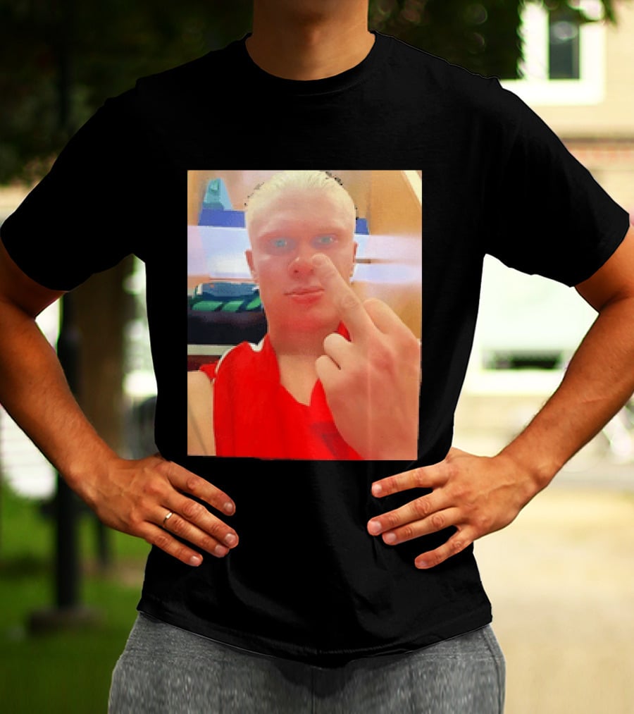 Norway Erling Haaland Middle Finger Selfie T-Shirt