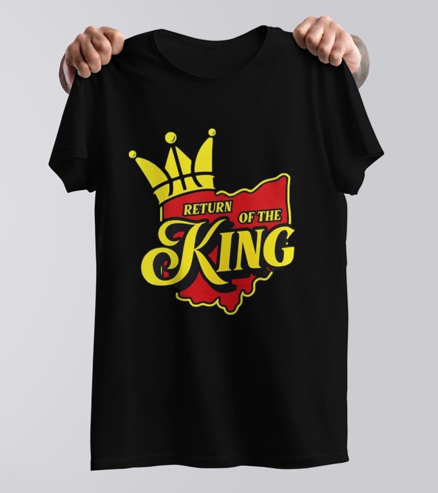 Return Of The King LeBron James Cleveland Cavaliers Basketball Crown Ohio Map T-Shirt