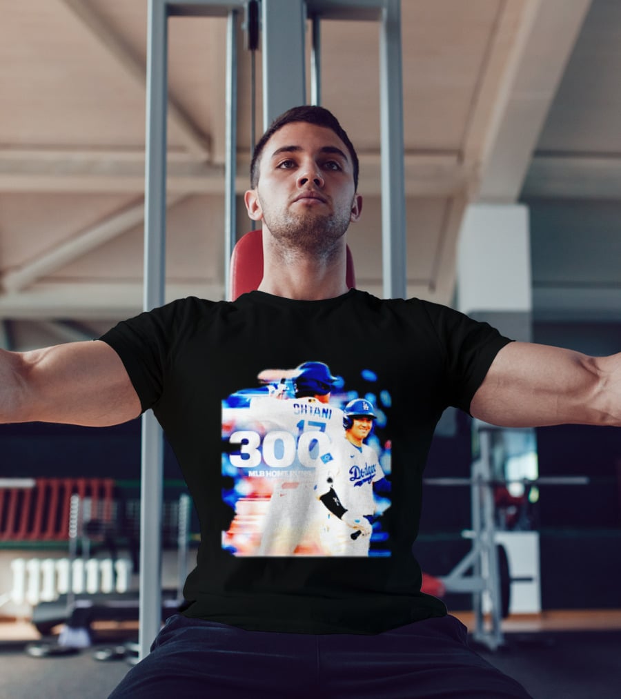 Shohei Ohtani 300 MLB Home Runs Los Angeles Dodgers Milestone Celebration T-Shirt