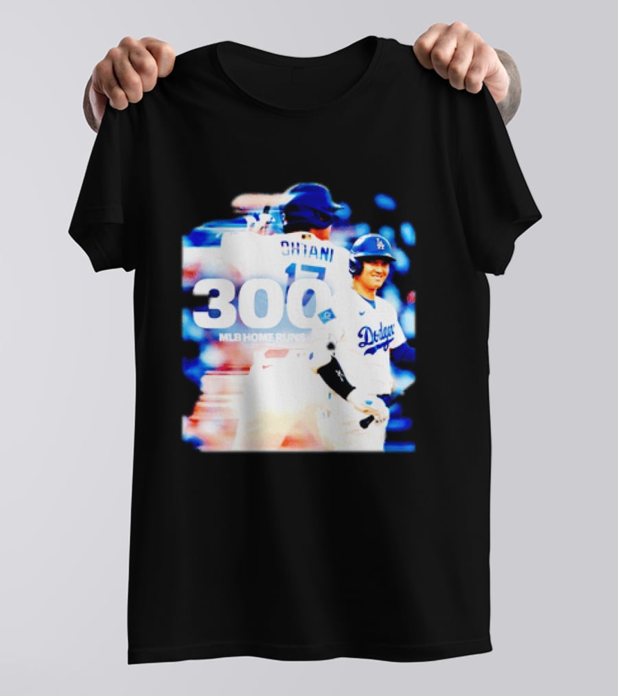 Shohei Ohtani 300 MLB Home Runs Los Angeles Dodgers Milestone Celebration T-Shirt
