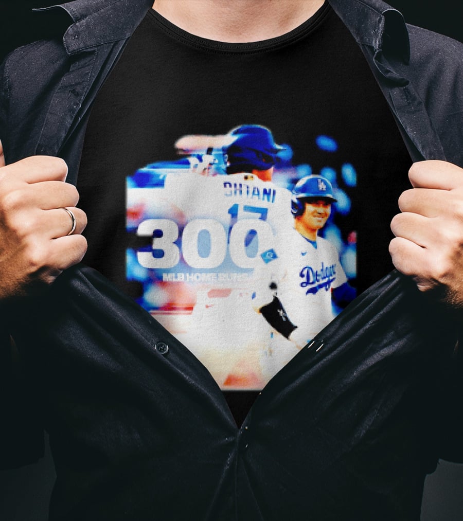 Shohei Ohtani 300 MLB Home Runs Los Angeles Dodgers Milestone Celebration T-Shirt