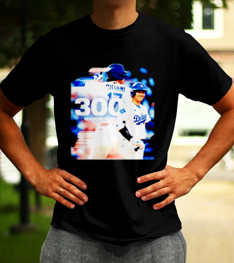 Shohei Ohtani 300 MLB Home Runs Los Angeles Dodgers Milestone Celebration T-Shirt