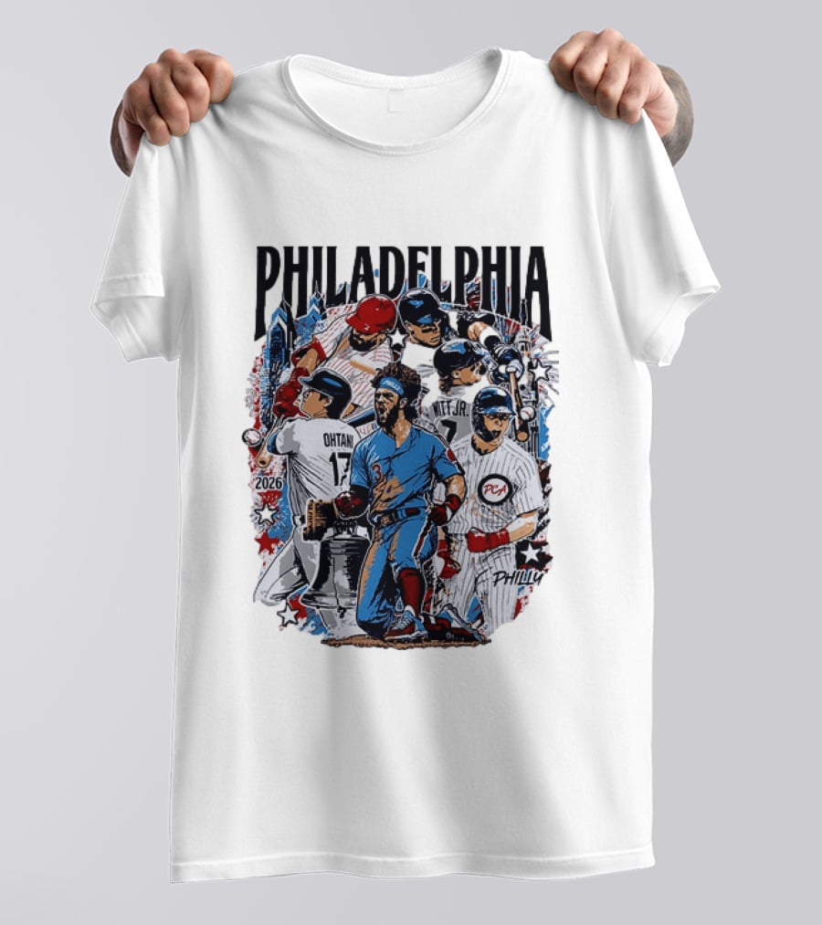 Philadelphia MLB Players All Star 2026 Bryce Harper Tatis Jr Ohtani Philly Sports T-Shirt