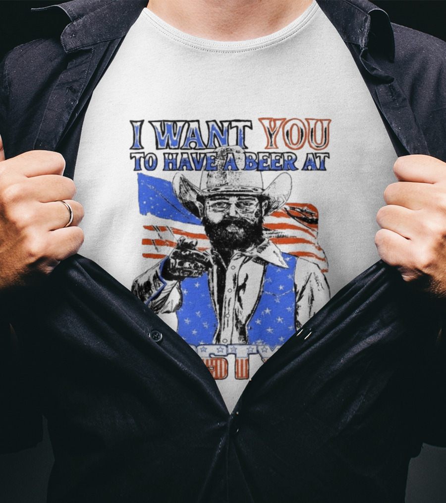 I Want You To Have A Beer At Posty's Patriotic Cowboy T-Shirt