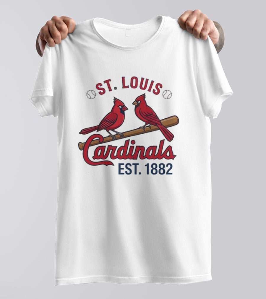 St Louis Cardinals Est 1882 Two Birds On Bat MLB Team T-Shirt