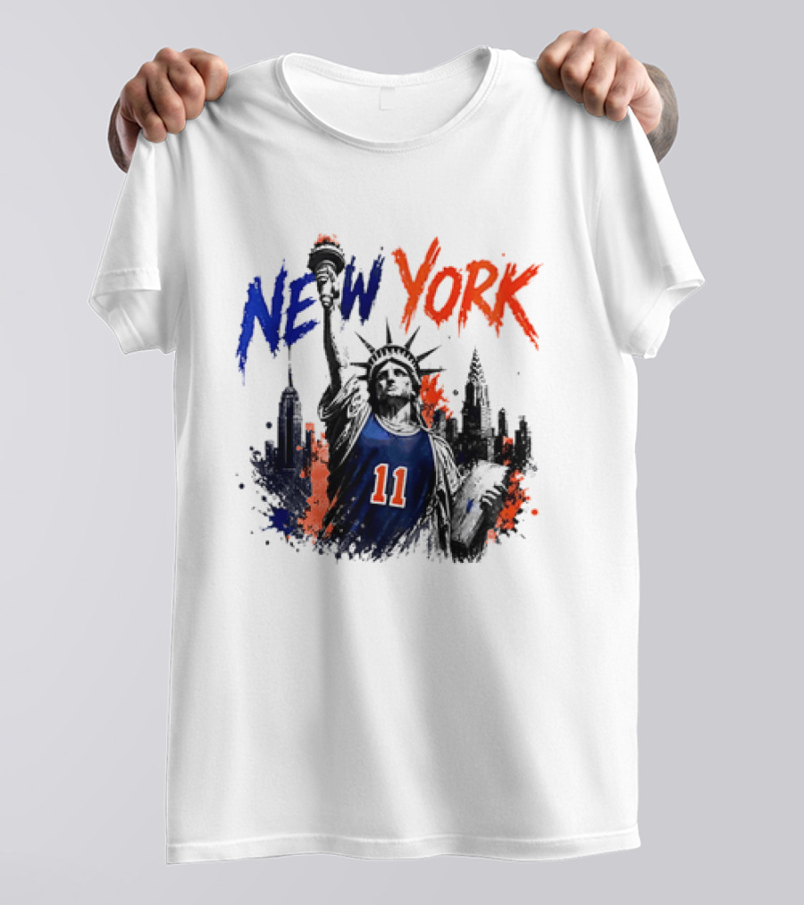 New York Statue Of Liberty Knicks Jersey City Skyline 11 T-Shirt