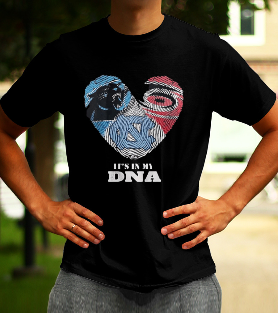 Carolina Panthers UNC Tar Heels Heart It's In My DNA T-Shirt