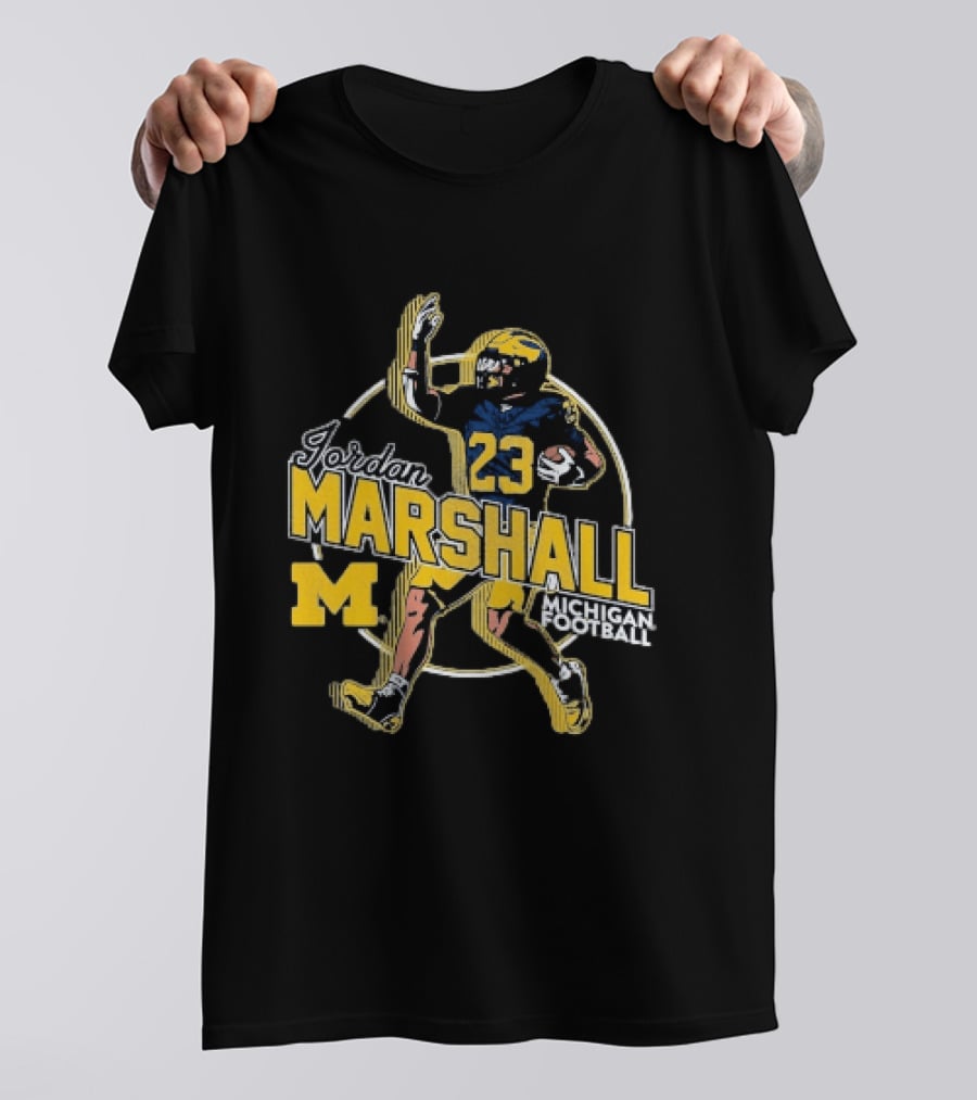 Jordan Marshall 23 Michigan Wolverines Football M T-Shirt