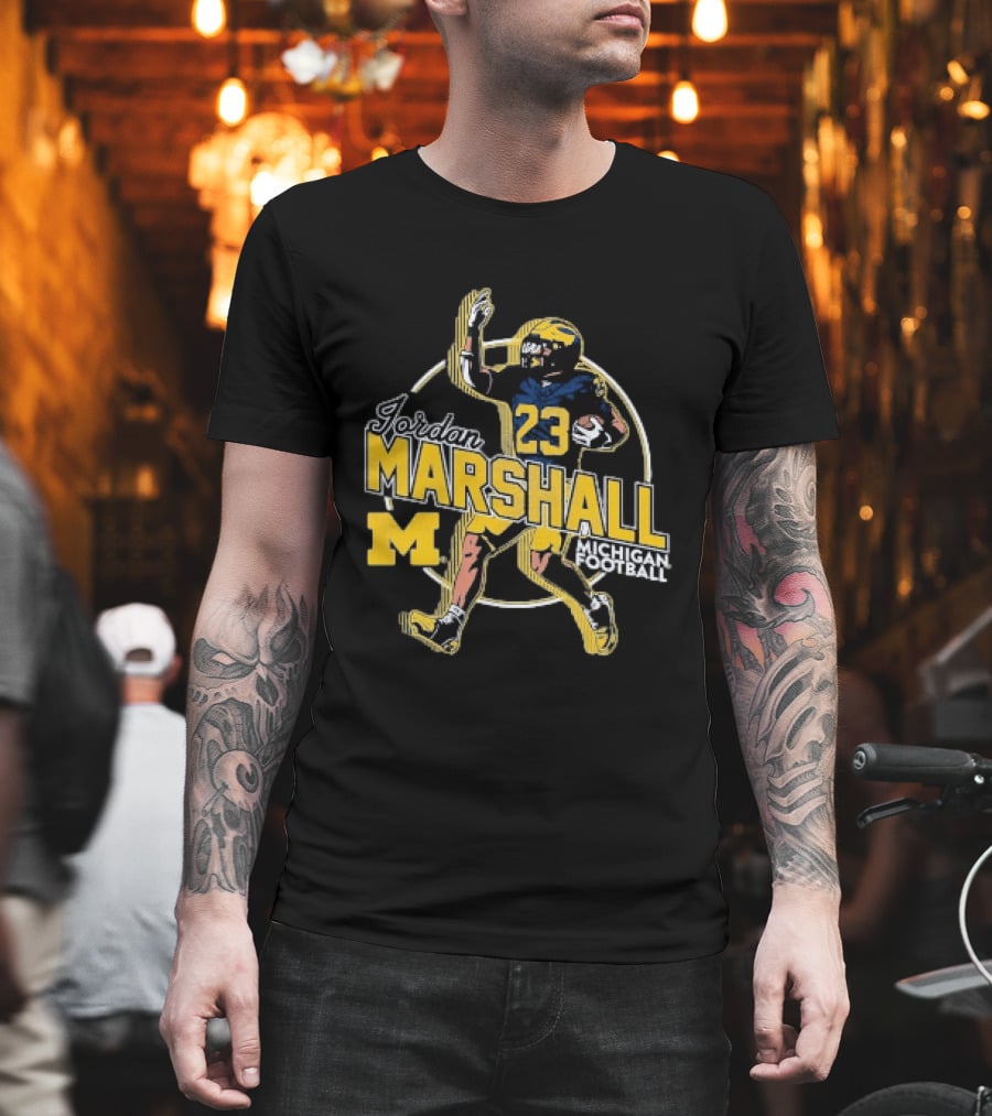 Jordan Marshall 23 Michigan Wolverines Football M T-Shirt