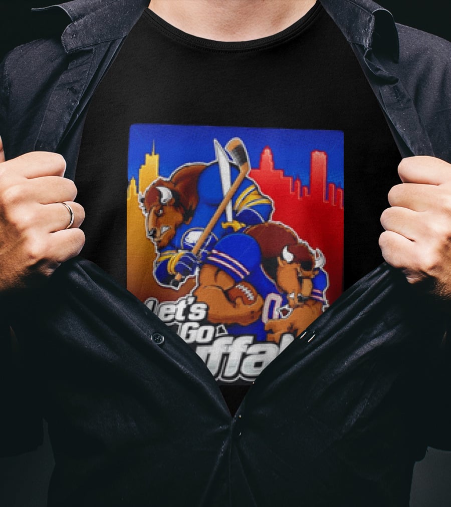 Let's Go Buffalo City Sports Teams Hockey Football Collage T-Shirt