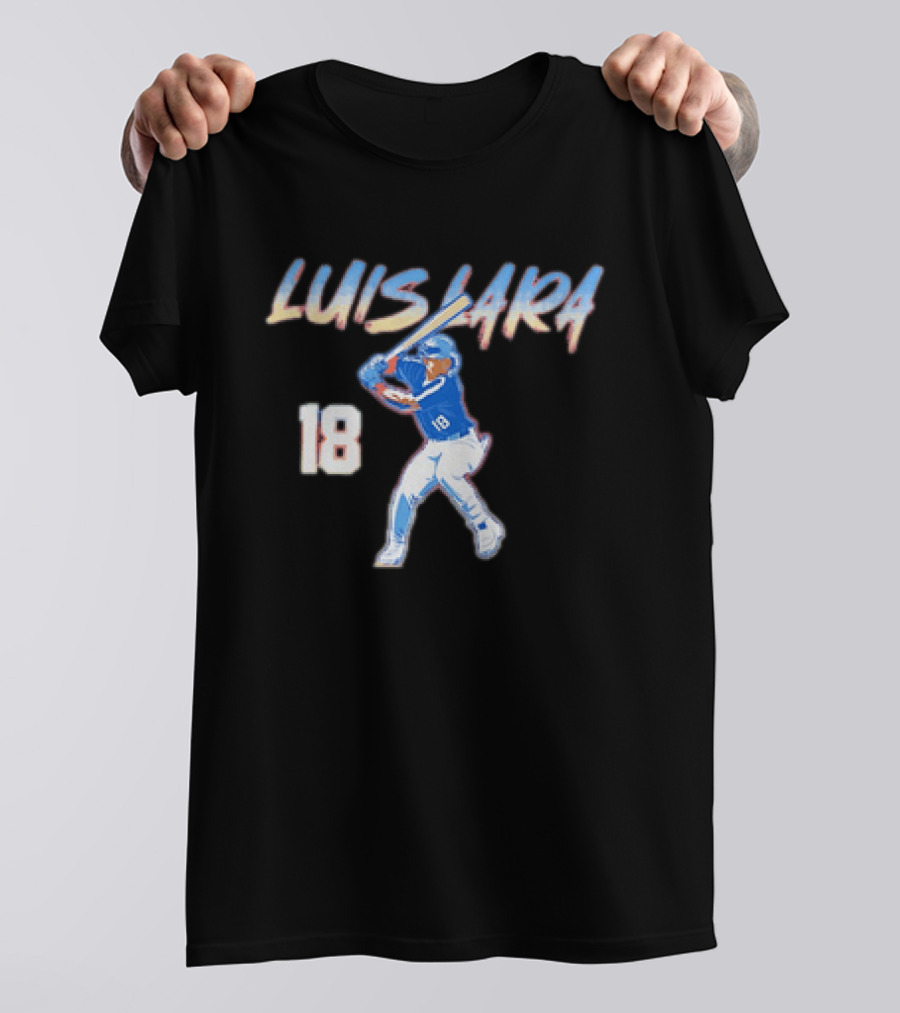 Luis Lara 18 Milwaukee Brewers Slugger Swing T-Shirt