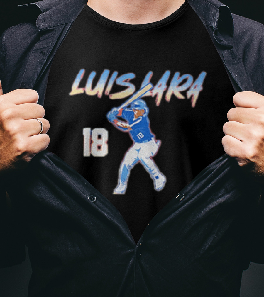 Luis Lara 18 Milwaukee Brewers Slugger Swing T-Shirt