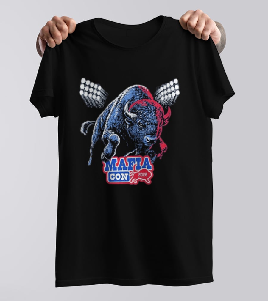 Mafia Con 2026 Buffalo Bills Bison Stadium Lights T-Shirt