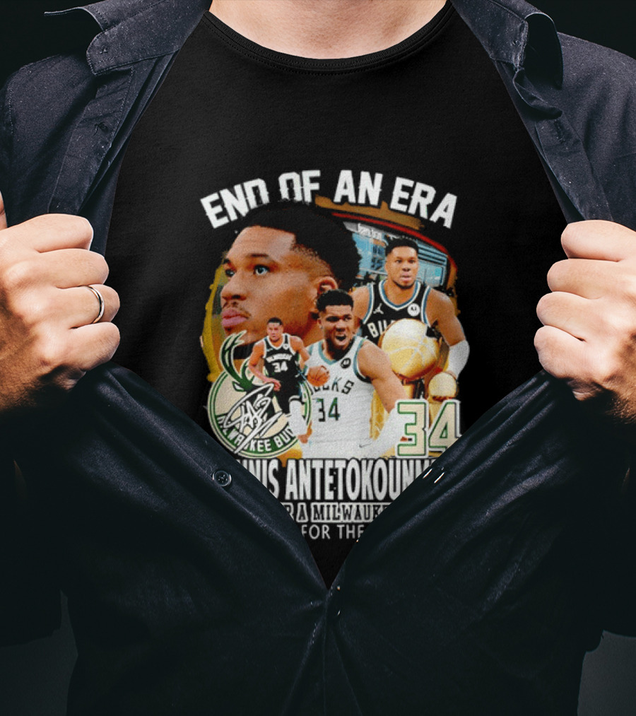 End Of An Era Giannis Antetokounmpo Milwaukee Bucks Thank You For The Memories T-Shirt