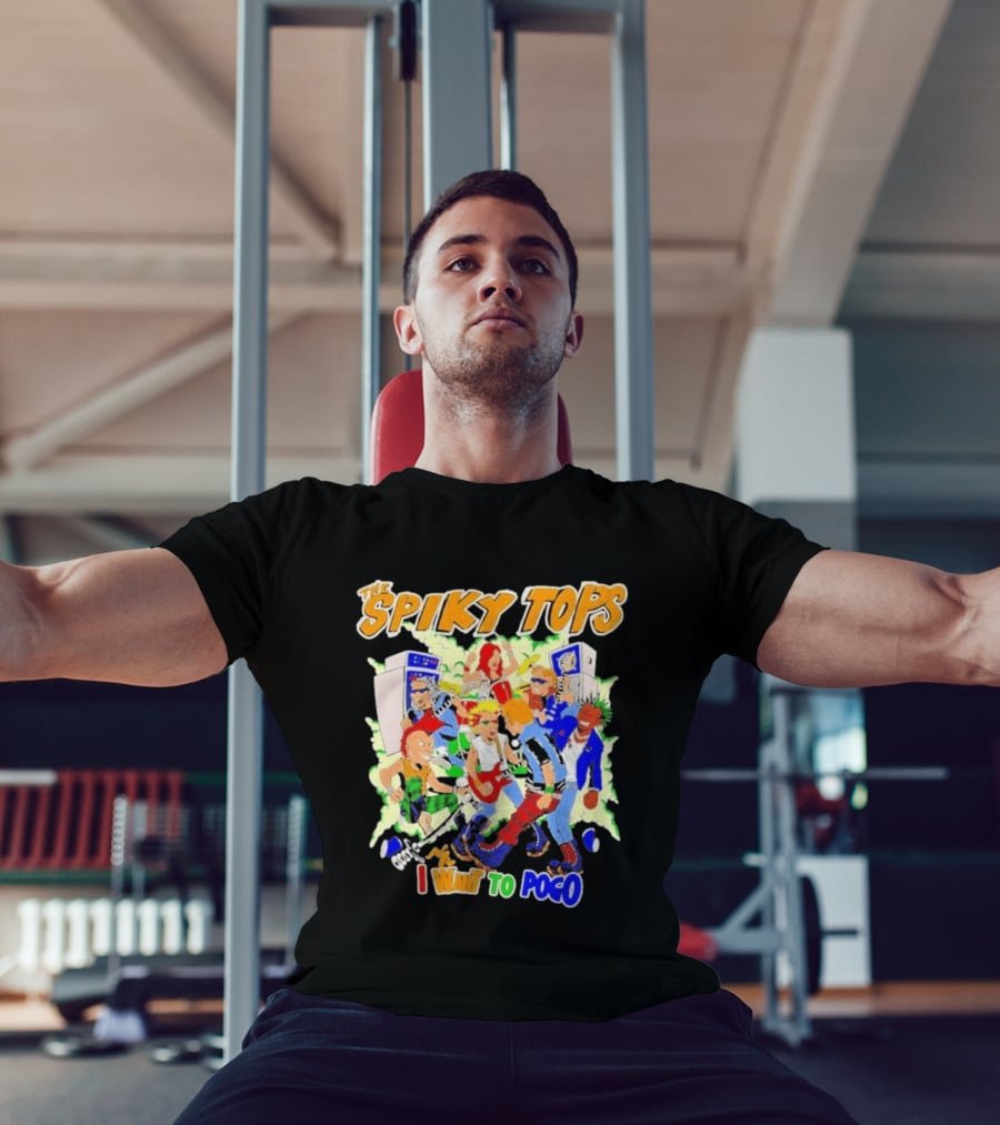 The Spiky Tops I Want To Pogo Punk Rock Music Band Comic T-Shirt