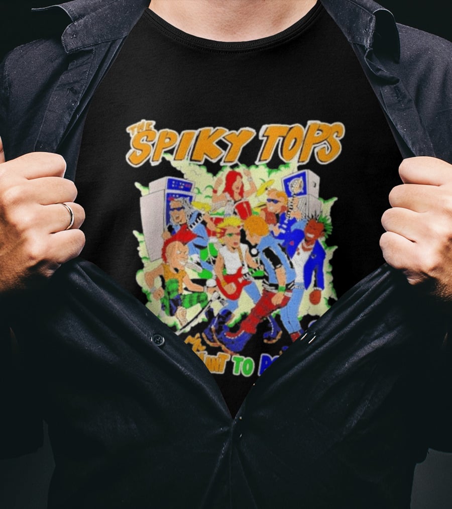The Spiky Tops I Want To Pogo Punk Rock Music Band Comic T-Shirt