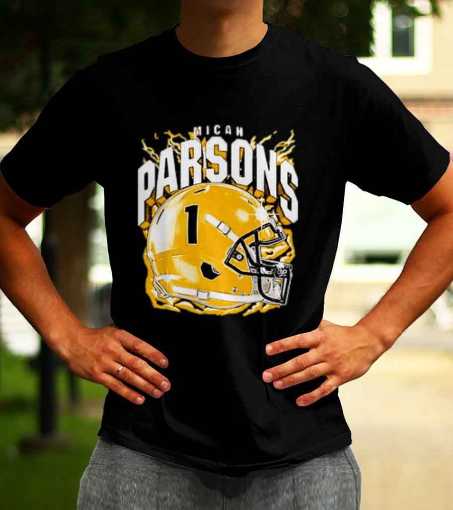 Micah Parsons No 1 Football Helmet Explosion T-Shirt