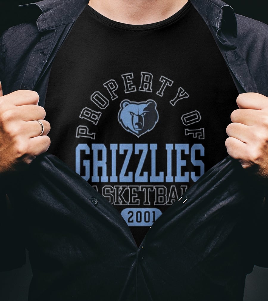 Property Of Grizzlies Basketball 2001 Memphis Grizzlies Bear T-Shirt