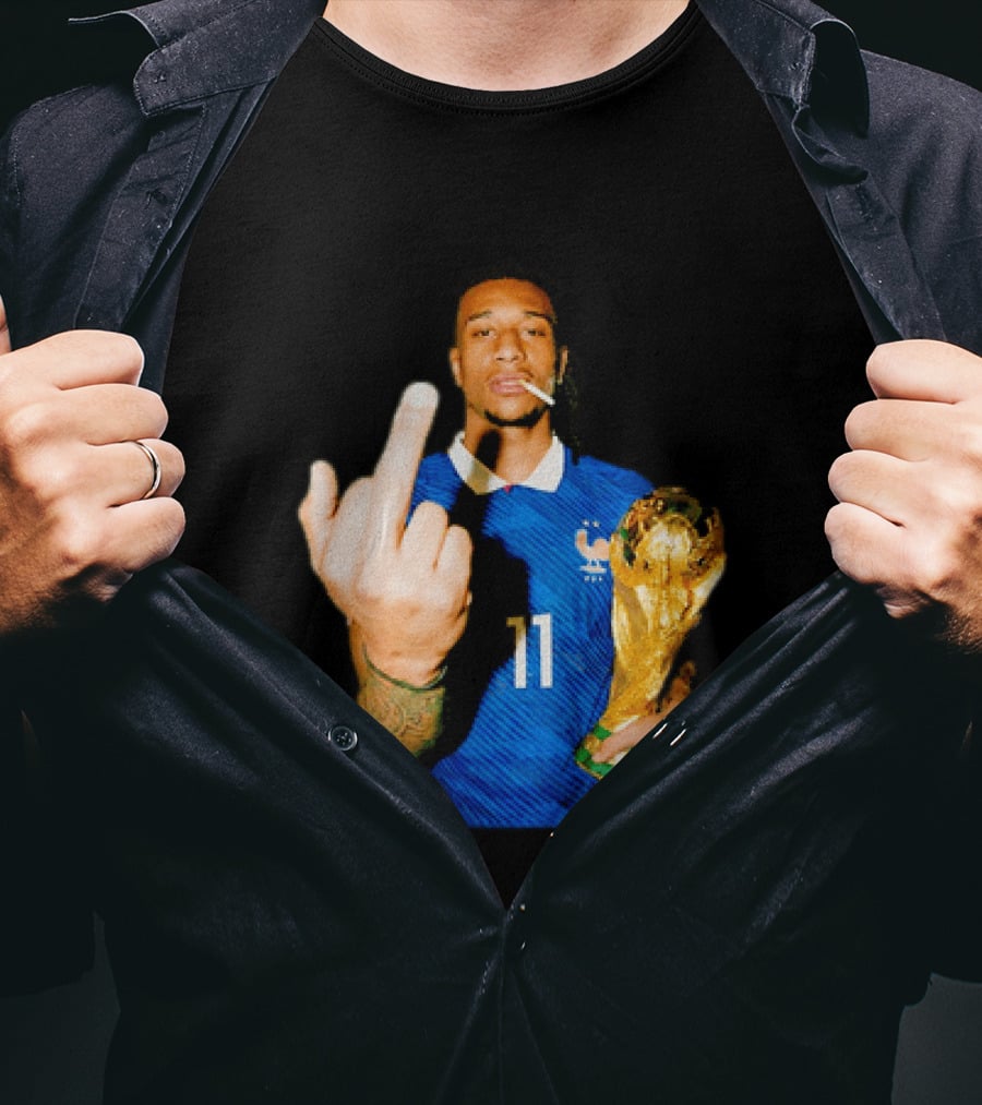 France National Team Number 11 Middle Finger Trophy Gesture T-Shirt
