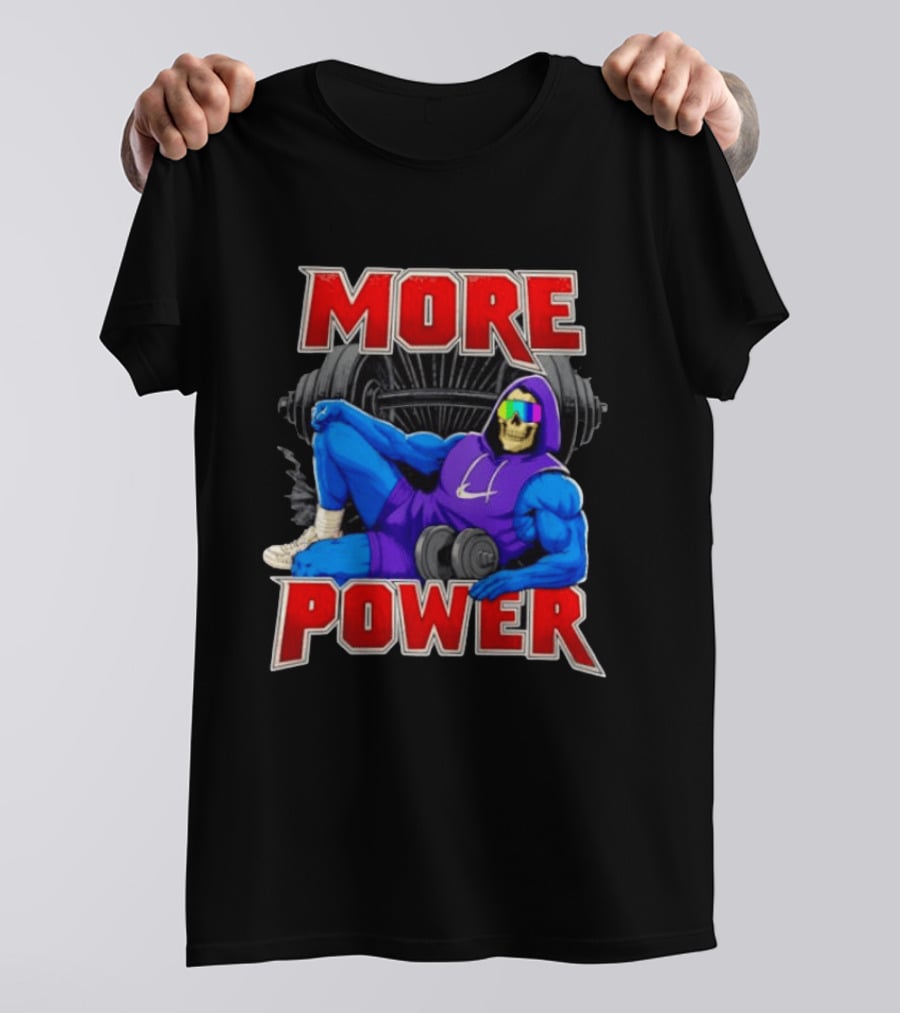 More Power Skeletor Masters Of The Universe Muscle Workout T-Shirt