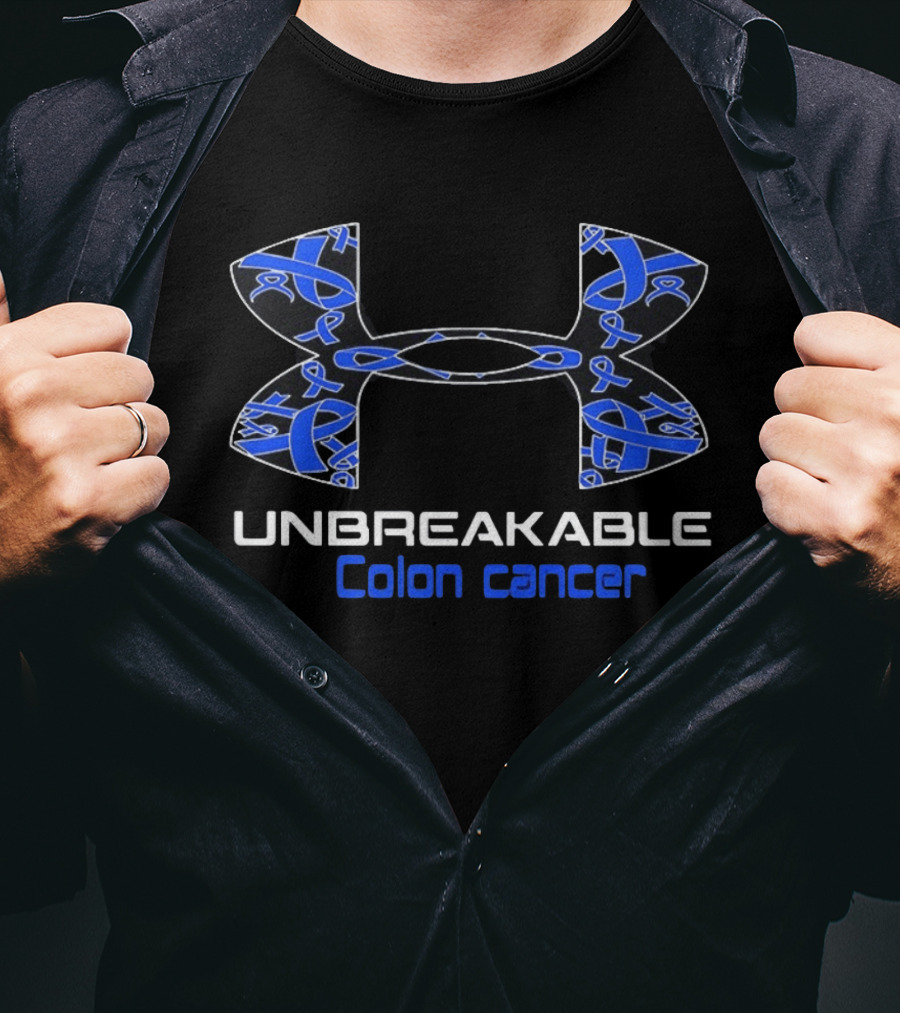 Unbreakable Colon Cancer Under Armour Blue Ribbon Awareness T-Shirt