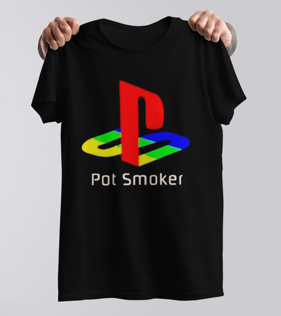 PlayStation Pot Smoker Iconic Colorful Gaming T-Shirt