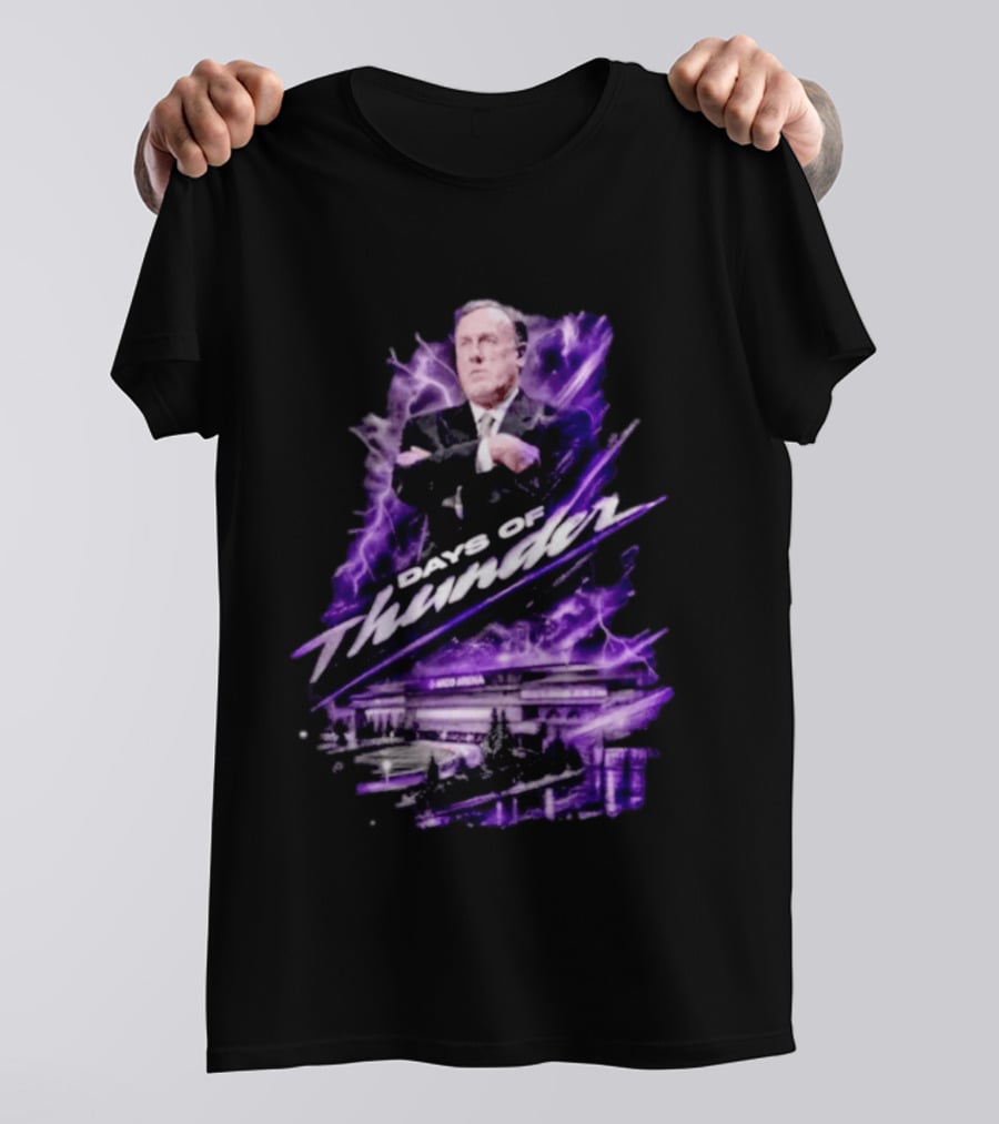Rick Adelman Days Of Thunder Arco Arena Purple Lightning T-Shirt