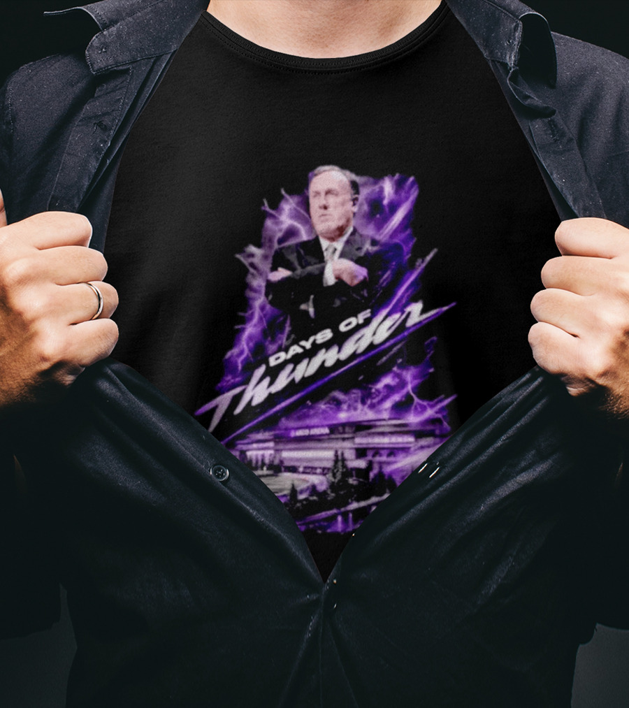 Rick Adelman Days Of Thunder Arco Arena Purple Lightning T-Shirt