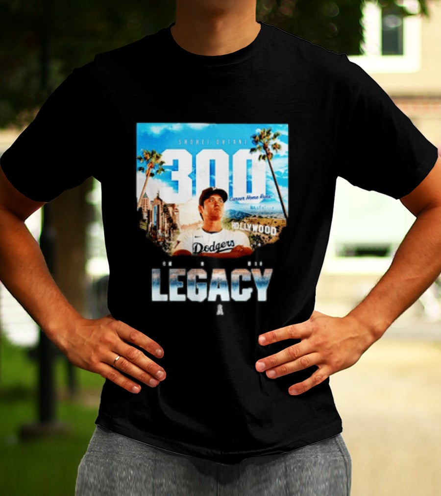Shohei Ohtani 300 Career Home Runs Los Angeles Legacy Hollywood Dodgers T-Shirt