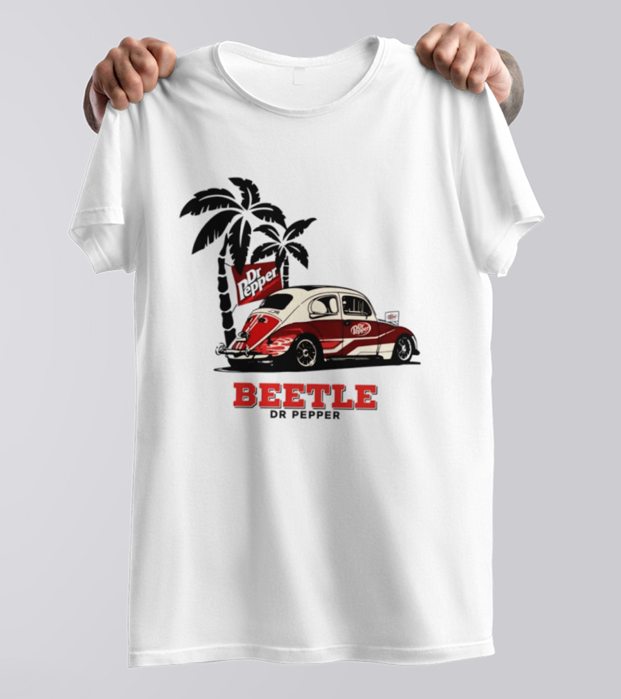 Beetle Dr Pepper Volkswagen Car With Palm Tree T-Shirt