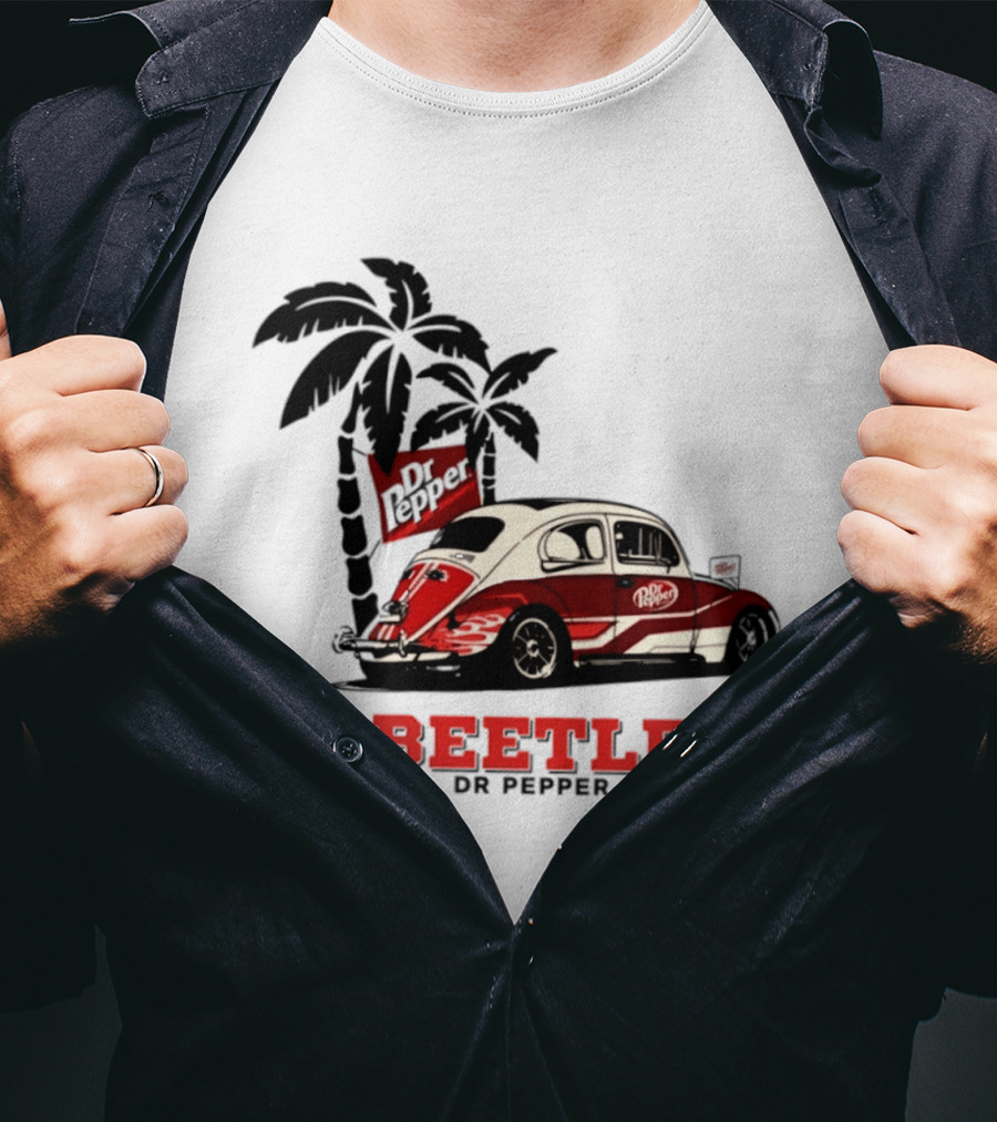 Beetle Dr Pepper Volkswagen Car With Palm Tree T-Shirt