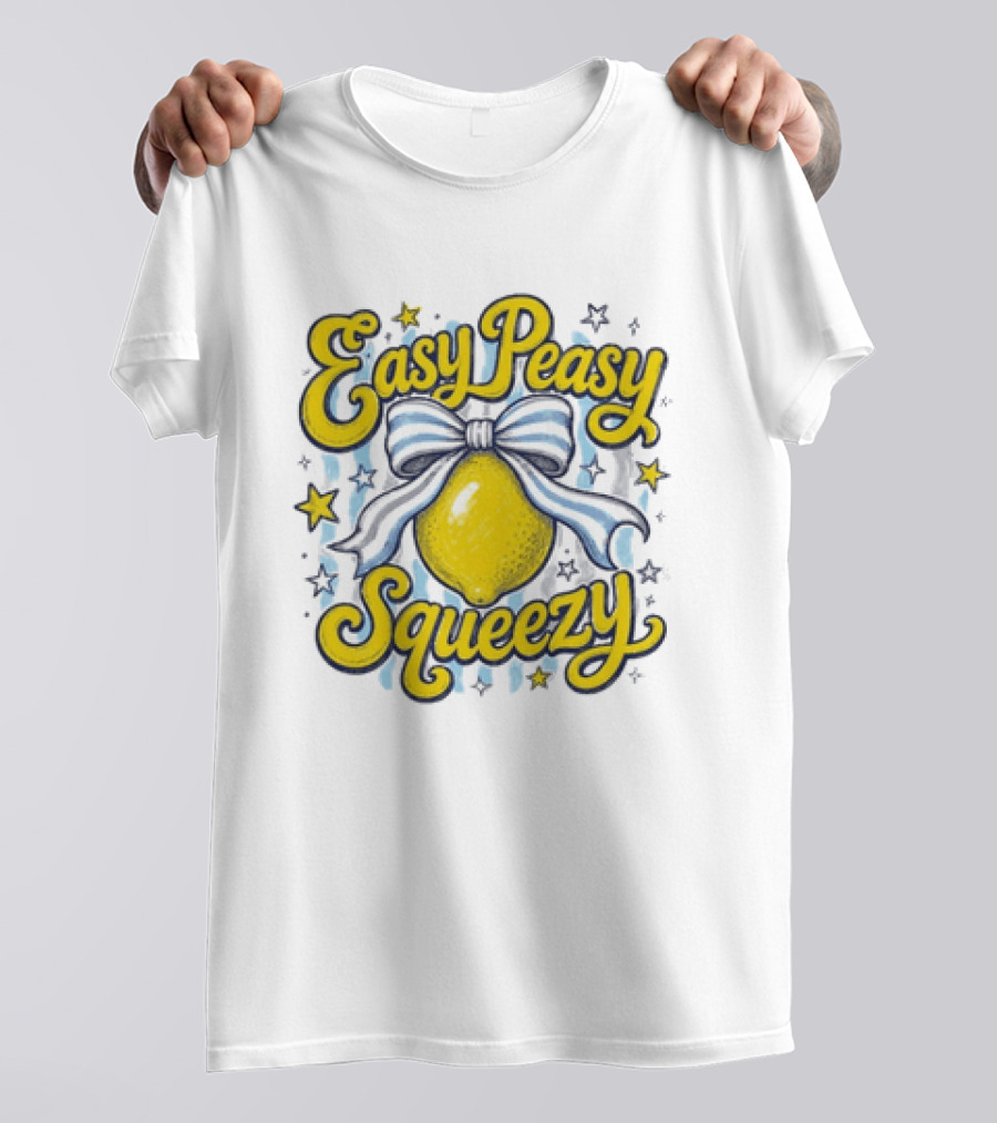 Easy Peasy Squeezy Lemon Bow Stars T-Shirt