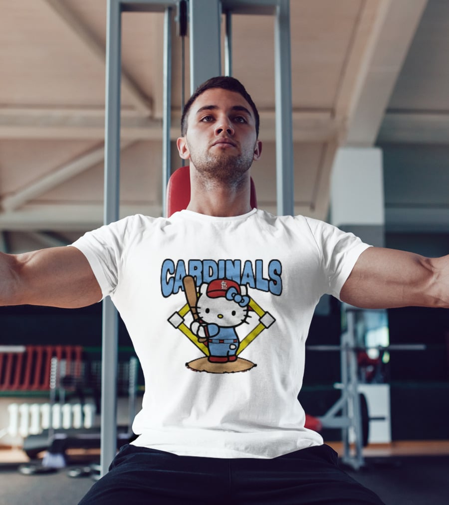 Hello Kitty St Louis Cardinals Baseball Batter MLB Cartoon T-Shirt
