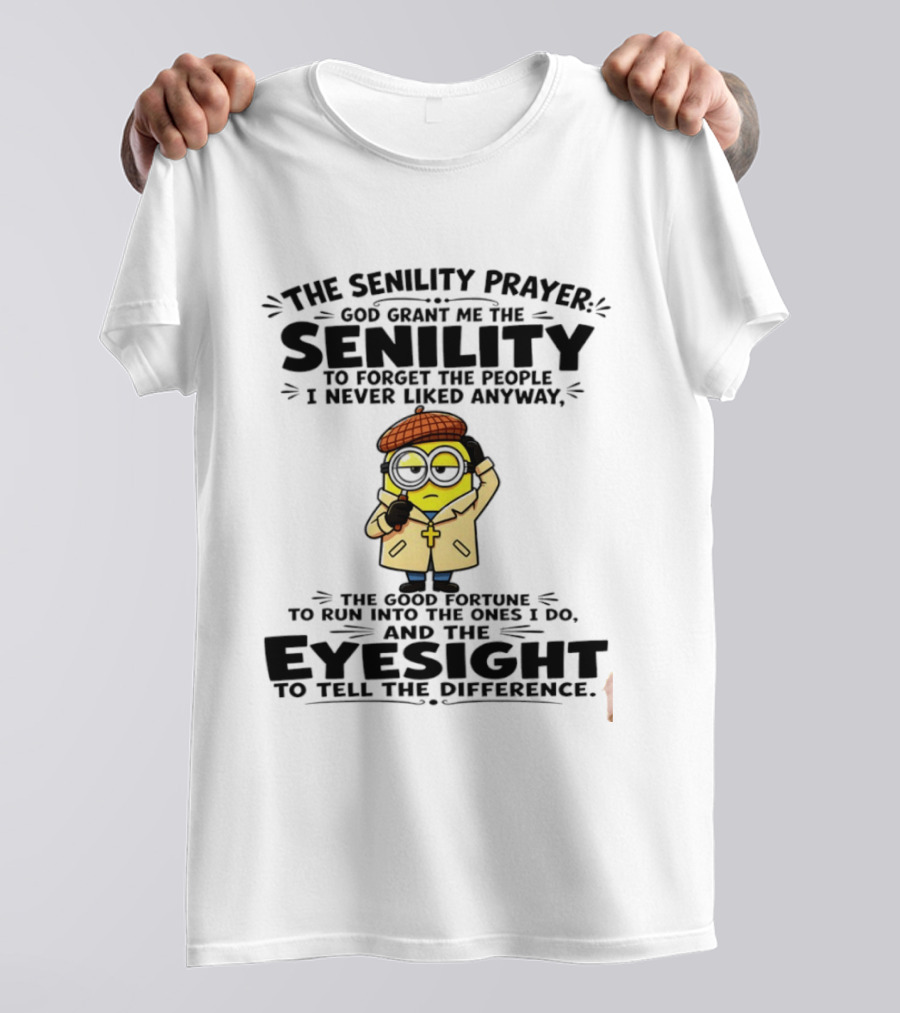 Minion Detective Senility Prayer Forget People Eyeglasses T-Shirt
