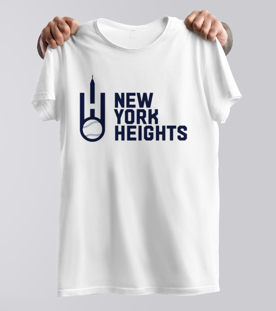 New York Heights Baseball City Skyline Empire State T-Shirt