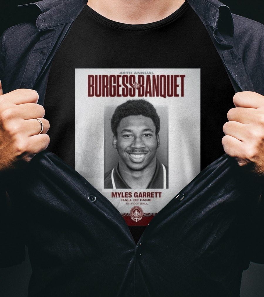 48th Annual Burgess Banquet Myles Garrett Hall Of Fame Football T-Shirt