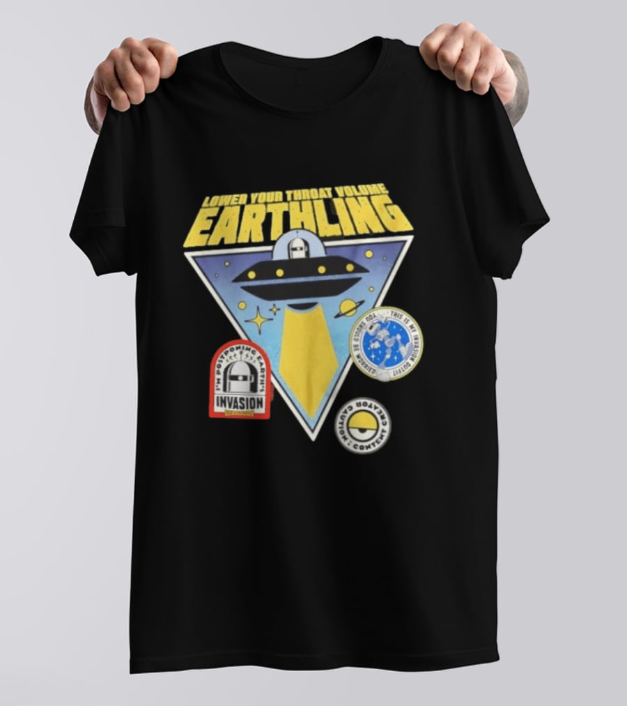 Lower Your Throat Volume Earthling Invasion Postponed Futurama Bender Planet Express Delivery T-Shirt