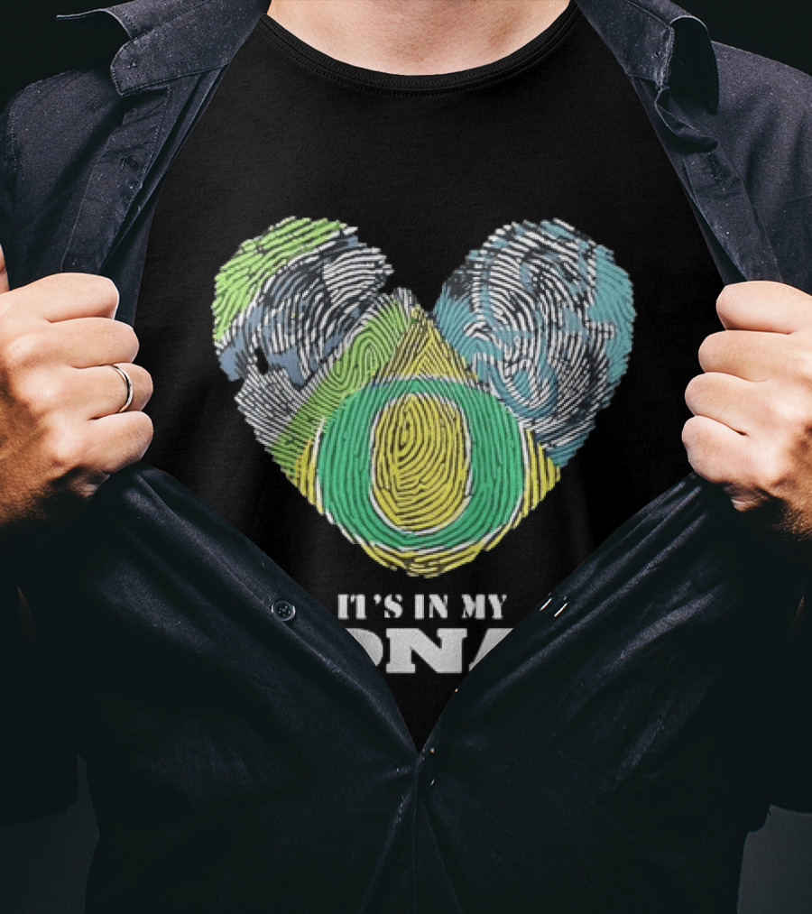 Oregon Ducks It's In My DNA Fingerprint Heart T-Shirt