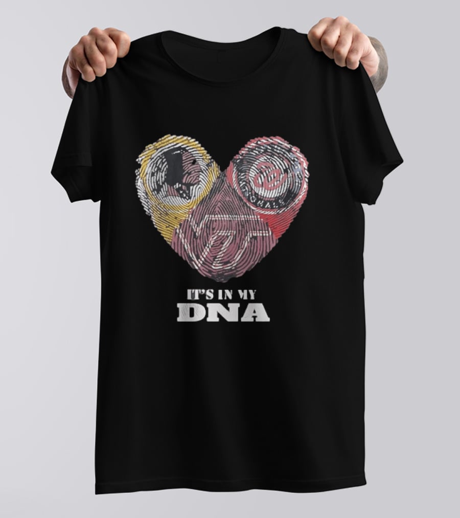 It's In My DNA Virginia Tech Hokies VT Heart Fingerprint T-Shirt