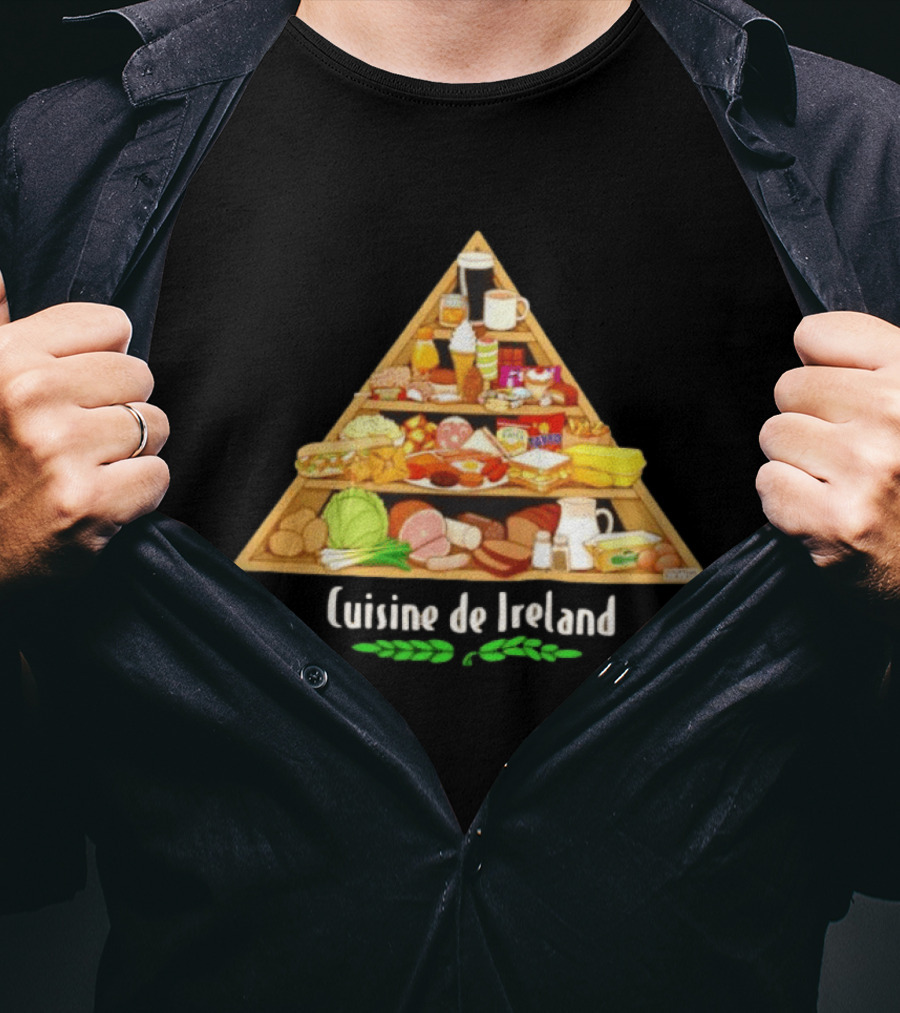 Cuisine De Ireland Humorous Cartoon Food Pyramid T-Shirt
